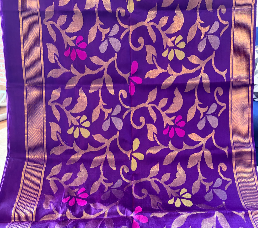 Soundarya -Royal Purple - Uppada Jamdani Silk Saree