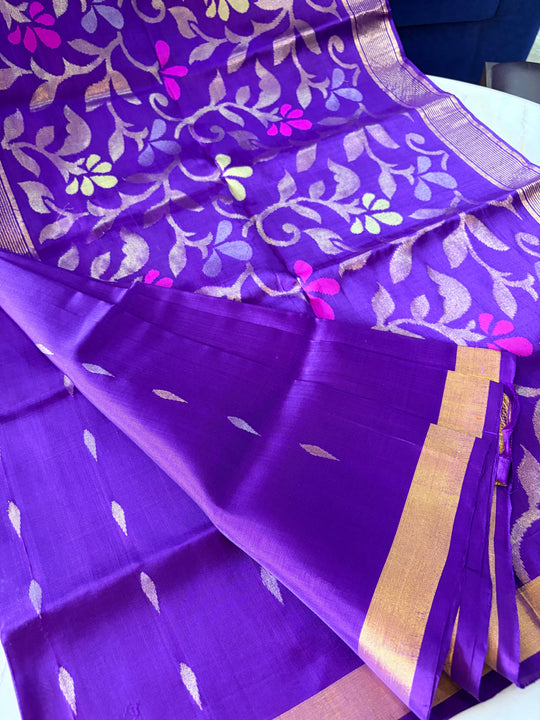 Soundarya -Royal Purple - Uppada Jamdani Silk Saree