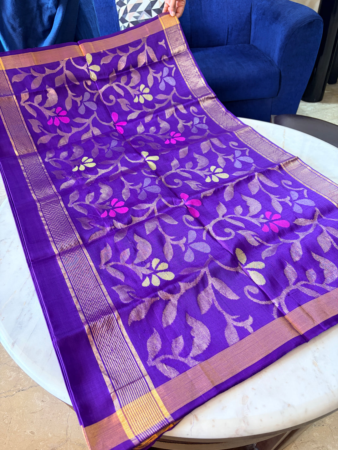 Soundarya -Royal Purple - Uppada Jamdani Silk Saree