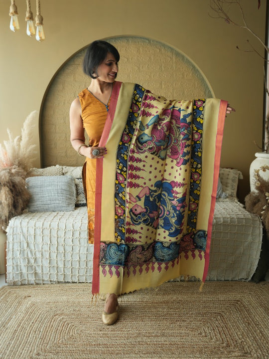 Katha - Handpainted Kalamkari Dupata