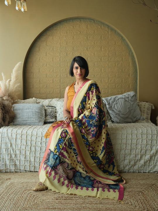 Katha - Handpainted Kalamkari Dupata