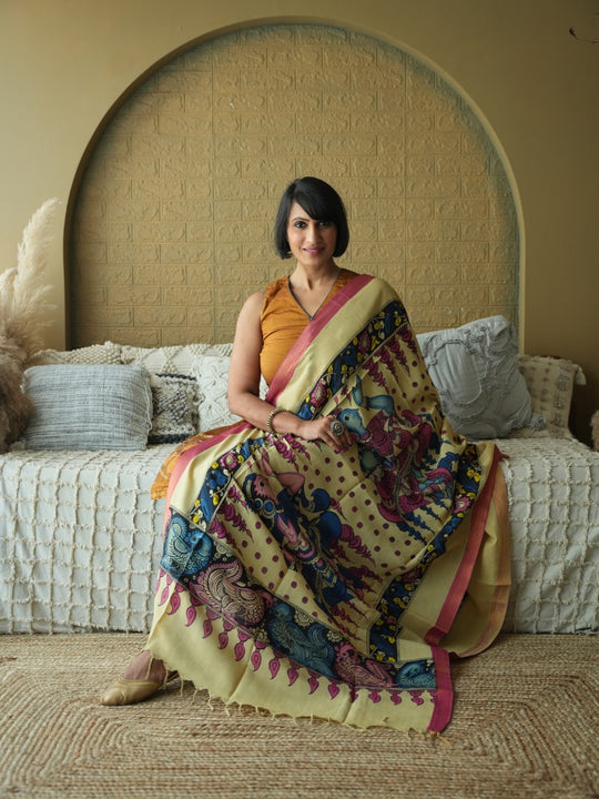 Katha - Handpainted Kalamkari Dupata