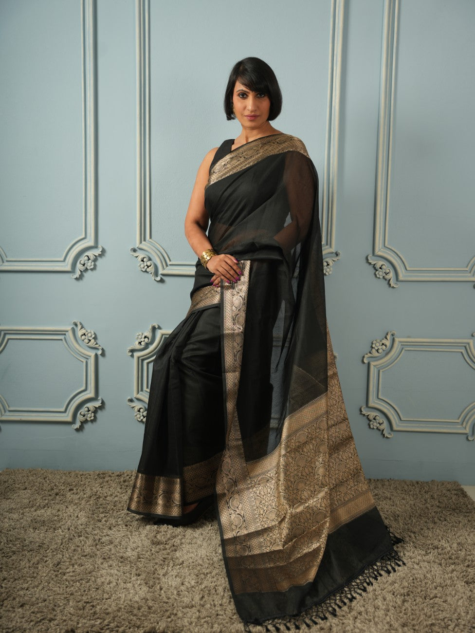 Timeless In Black - Handloom Saree