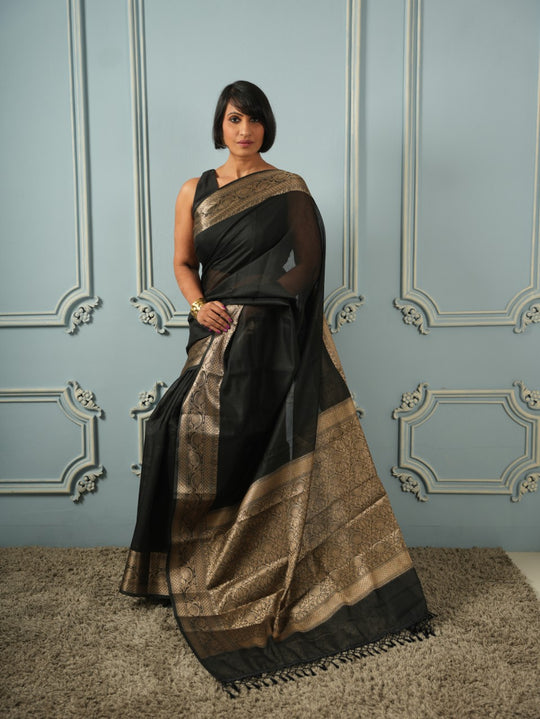 Timeless In Black - Handloom Saree