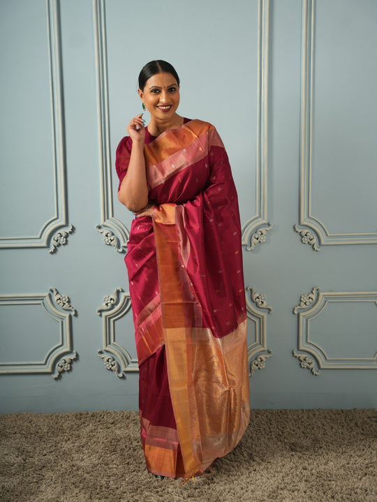 Sailaja - Maroon Uppada Silk Saree