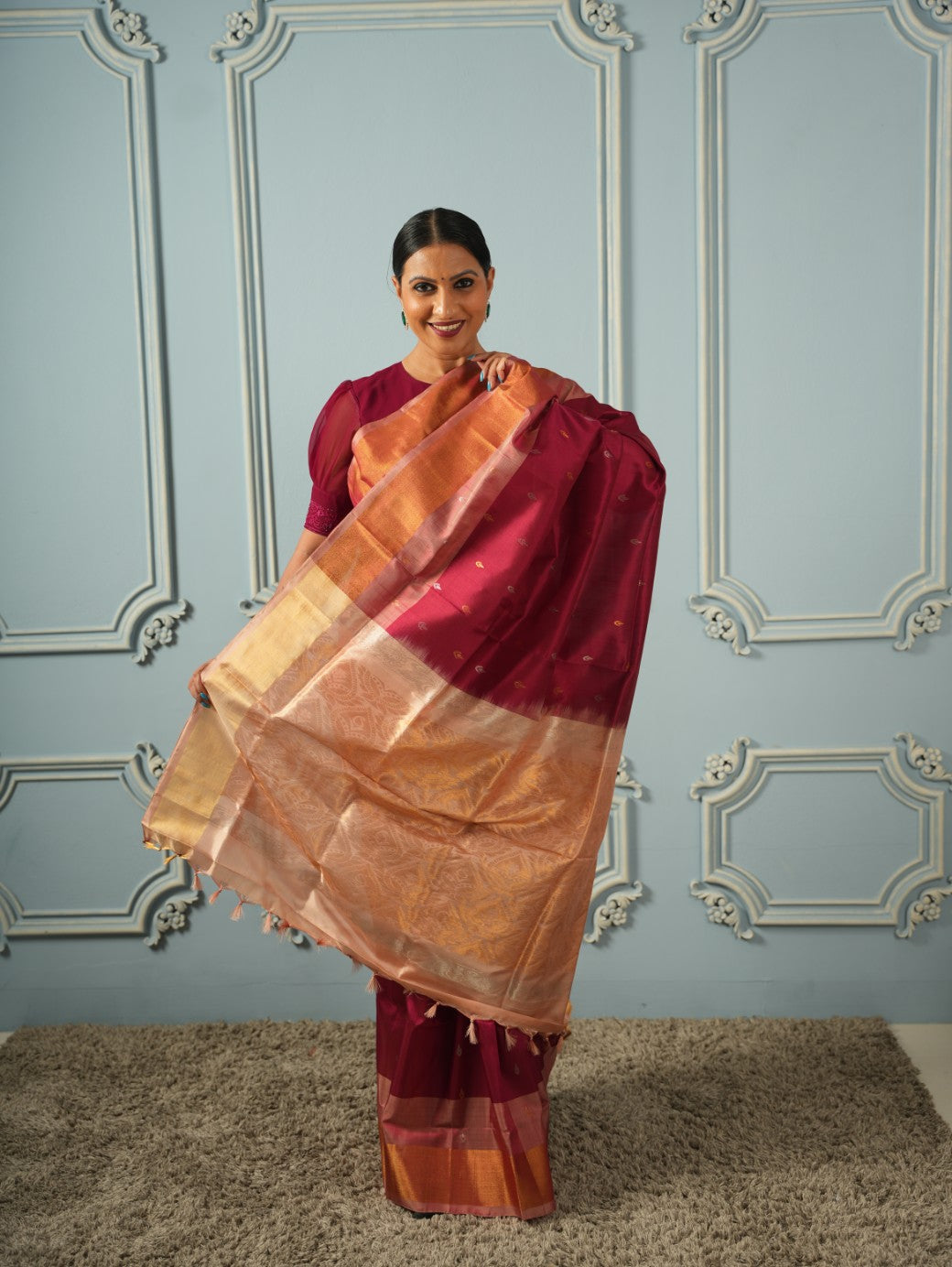 Sailaja - Maroon Uppada Silk Saree