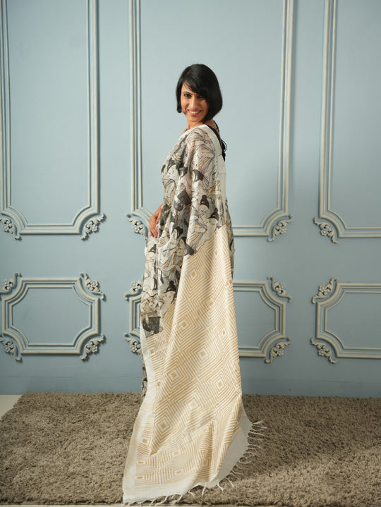 The Girl Tribe- Printed Silk Cotton Saree
