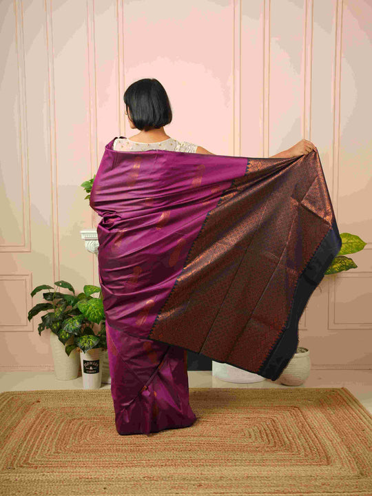 Greshma - Wine Silk Saree