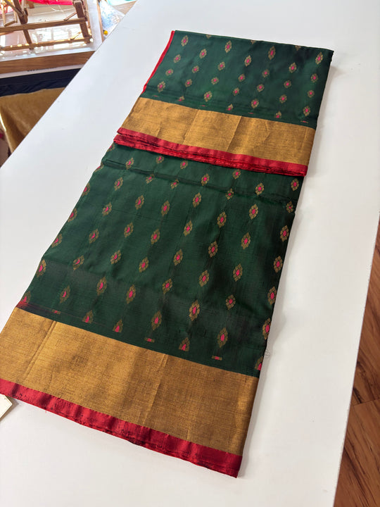 The Vintage Saree- Green and Red Uppada Silk Saree