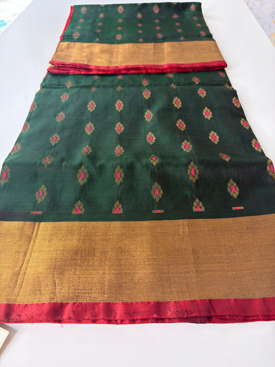 The Vintage Saree- Green and Red Uppada Silk Saree