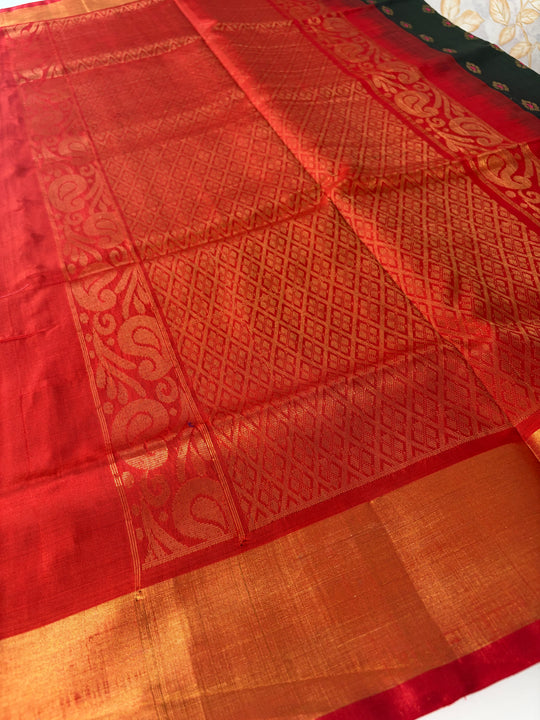 The Vintage Saree- Green and Red Uppada Silk Saree