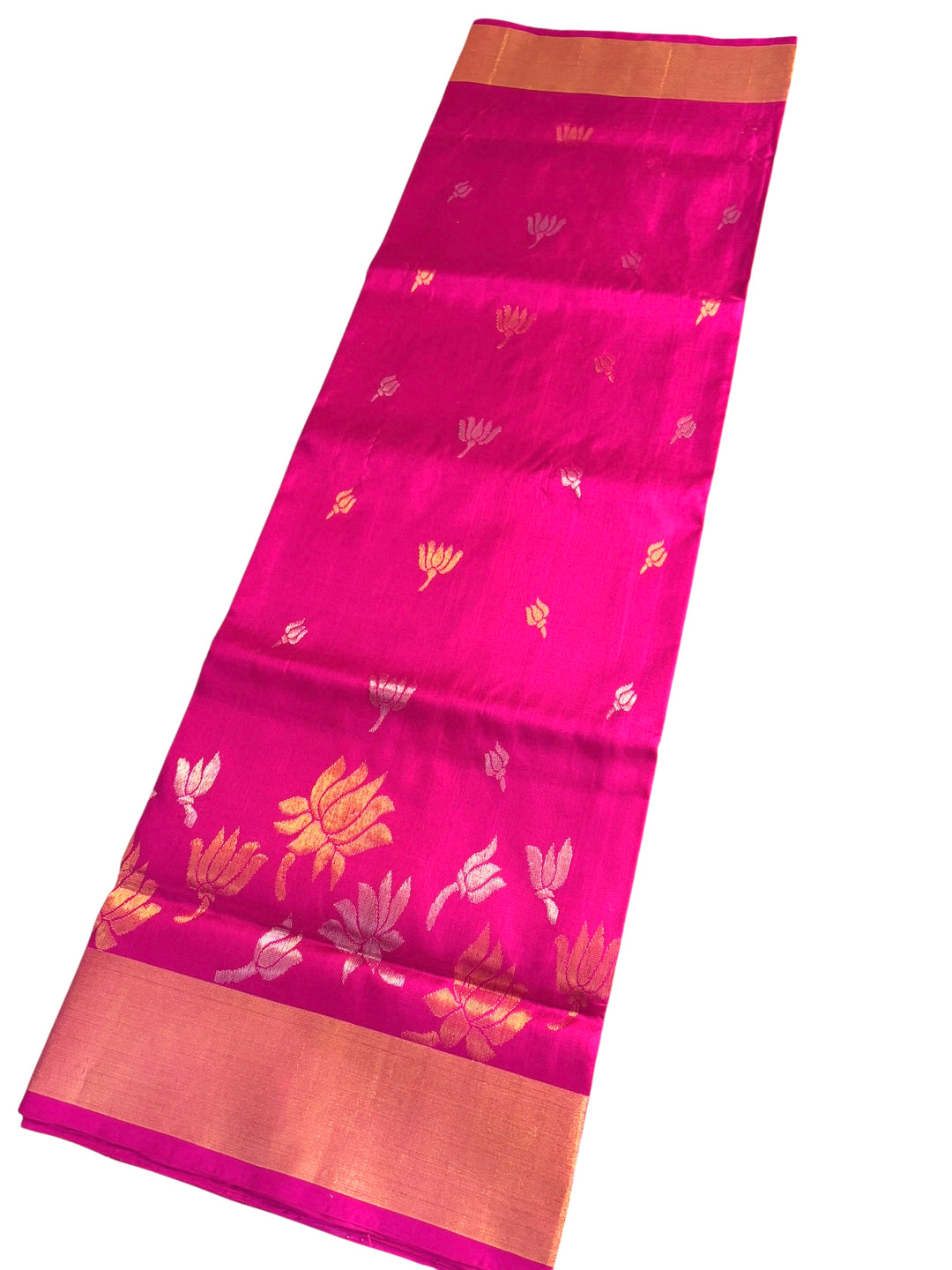 The Lotus Saree - Rani Pink Uppada Silk Saree