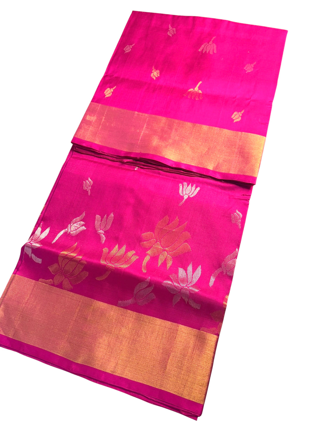 The Lotus Saree - Rani Pink Uppada Silk Saree