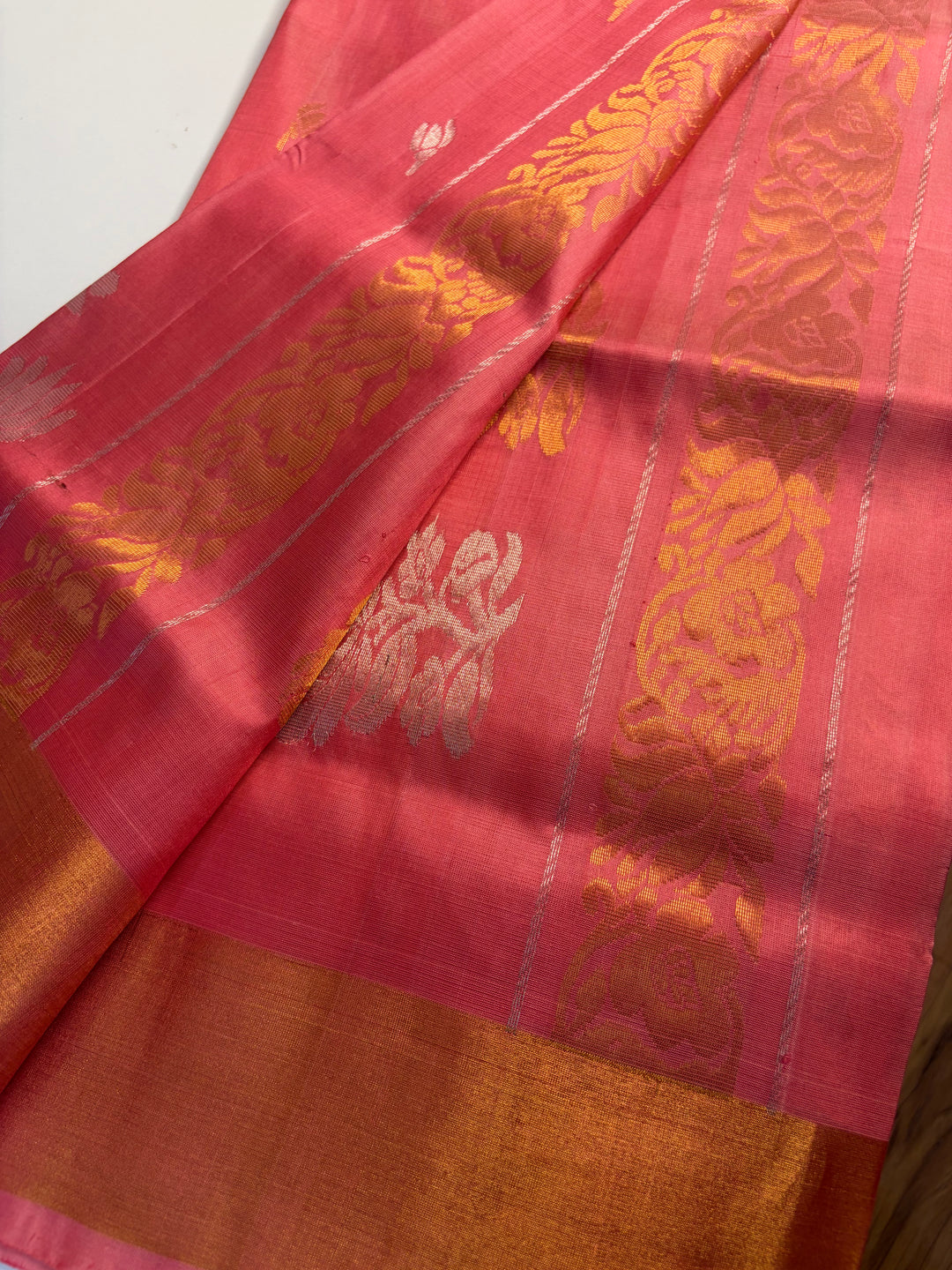 The Lotus Saree- Peach Pink Uppada Silk Saree