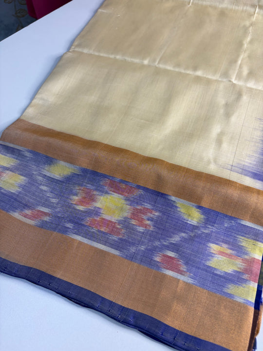Vyoma - Blue and Cream Uppada Silk Saree