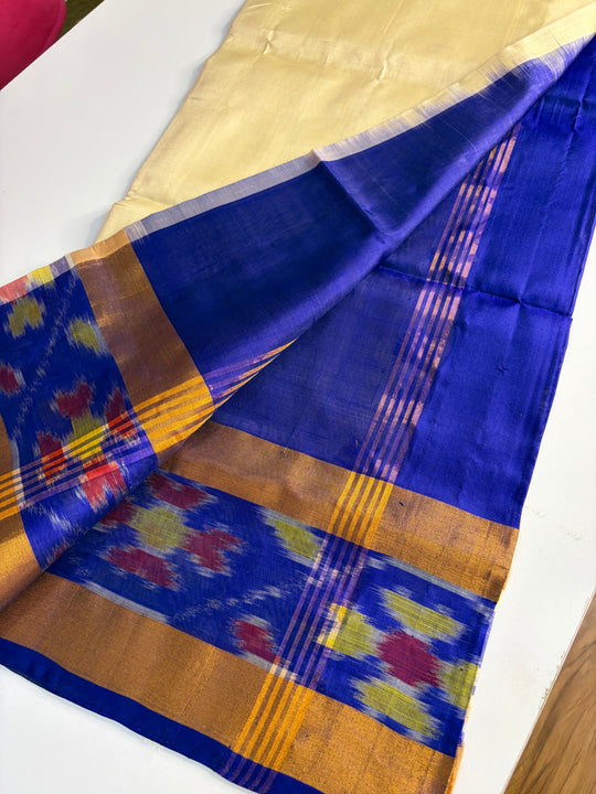 Vyoma - Blue and Cream Uppada Silk Saree