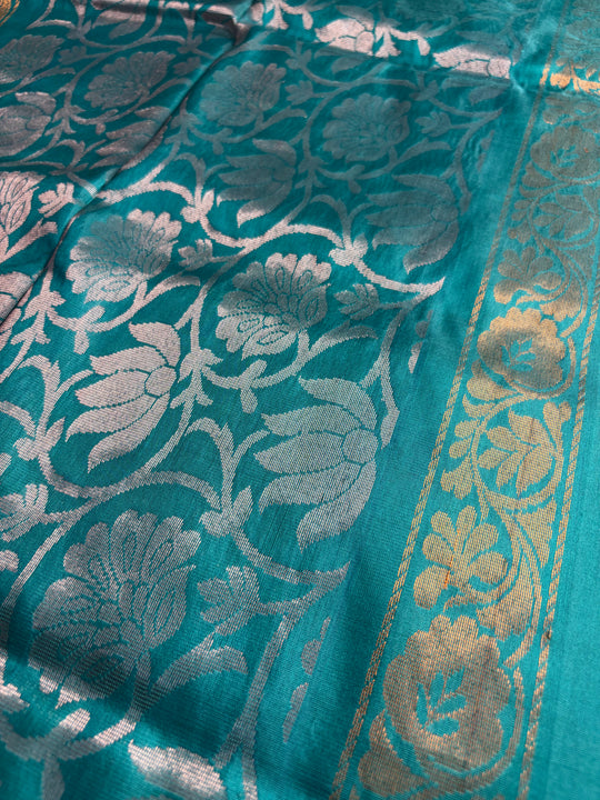 That Black & Teal Saree - Handwoven Uppada Silk Saree