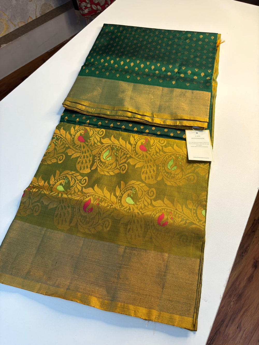 The Green Forest - Handwoven Uppada Silk Saree