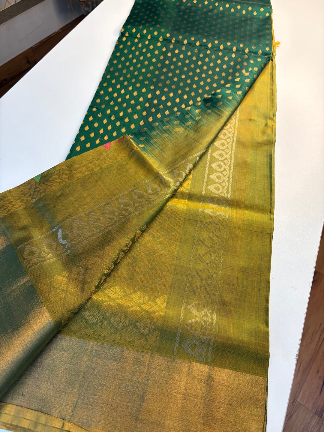 The Green Forest - Handwoven Uppada Silk Saree