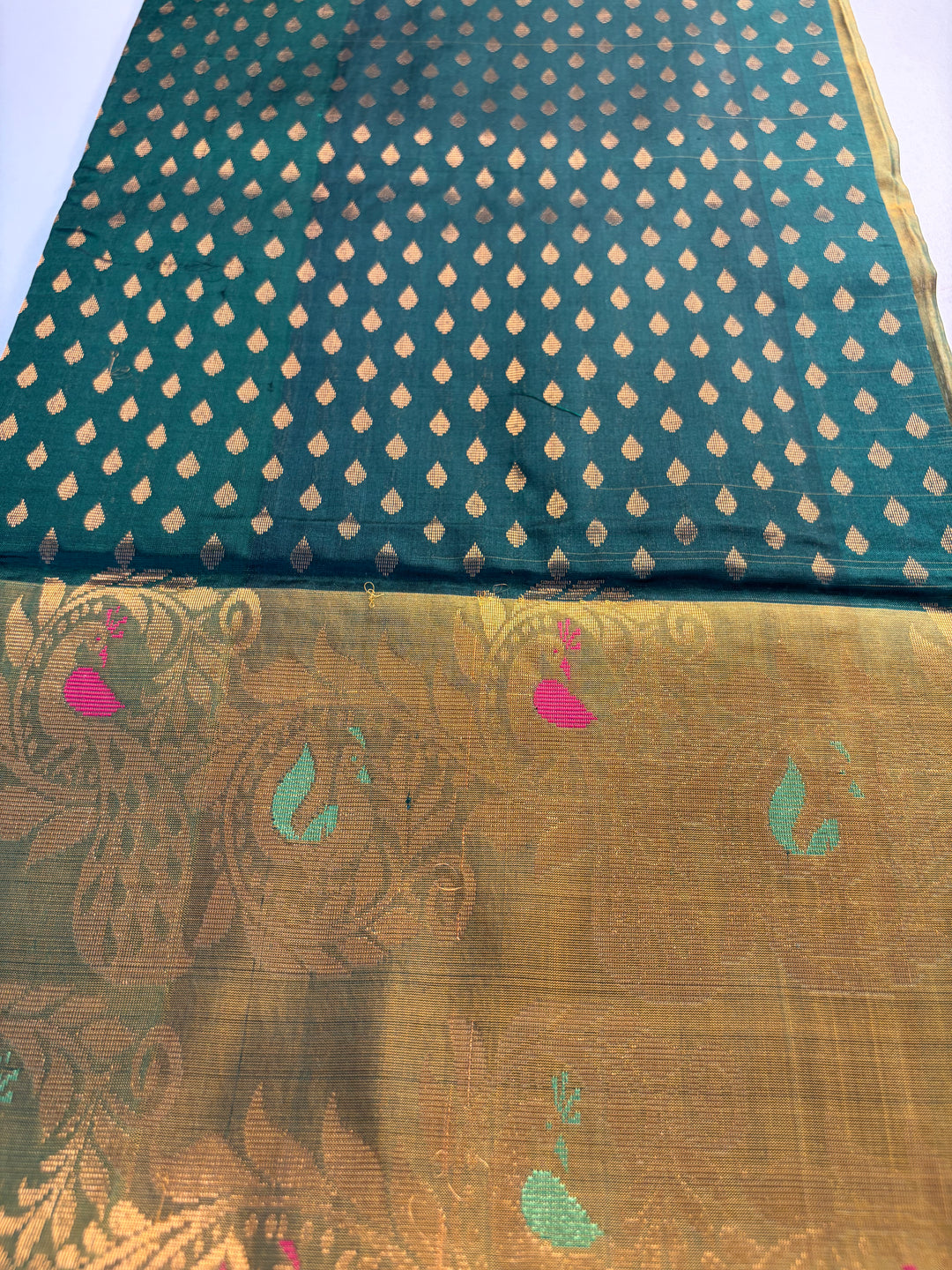 The Green Forest - Handwoven Uppada Silk Saree