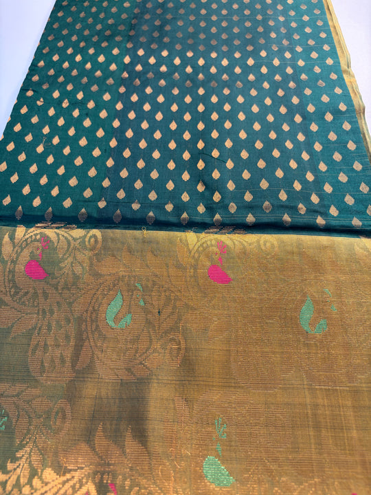 The Green Forest - Handwoven Uppada Silk Saree