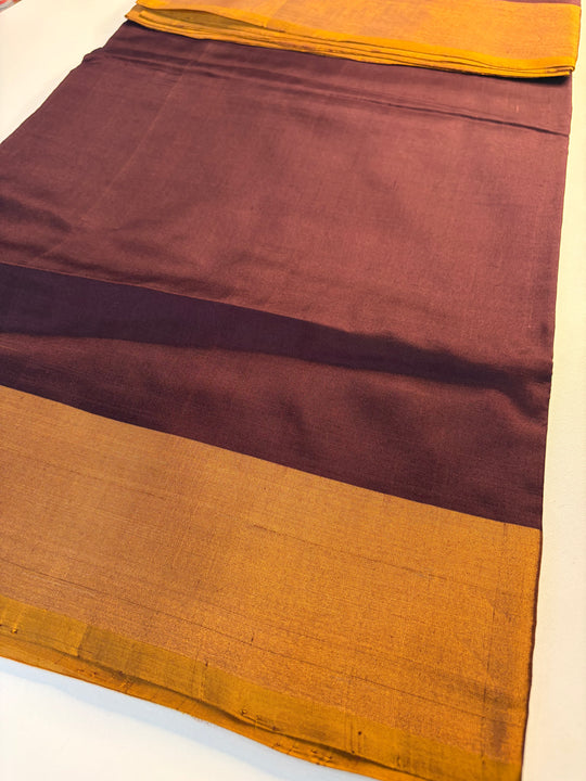 Brown Rang - Handwoven Uppada Silk Saree