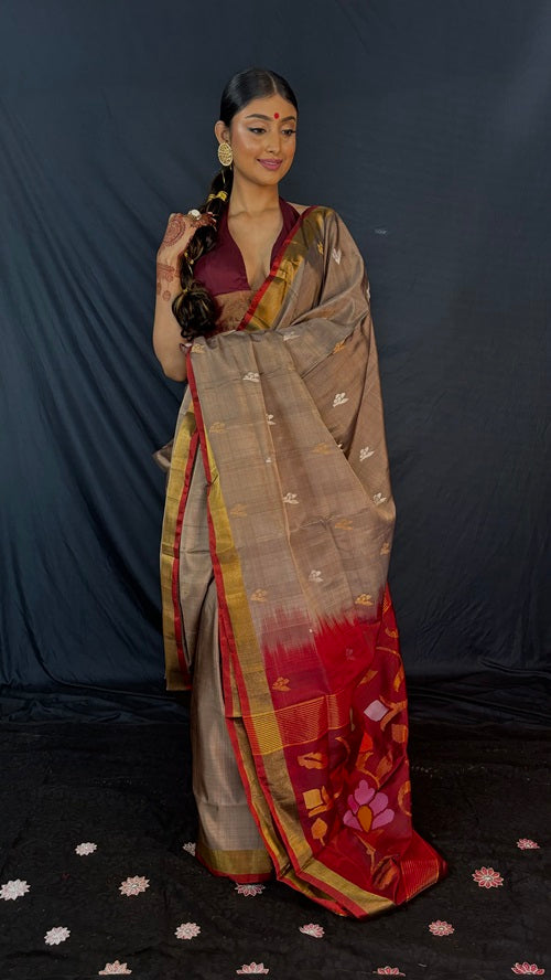 Myra - Handwoven Jamdani Silk Saree
