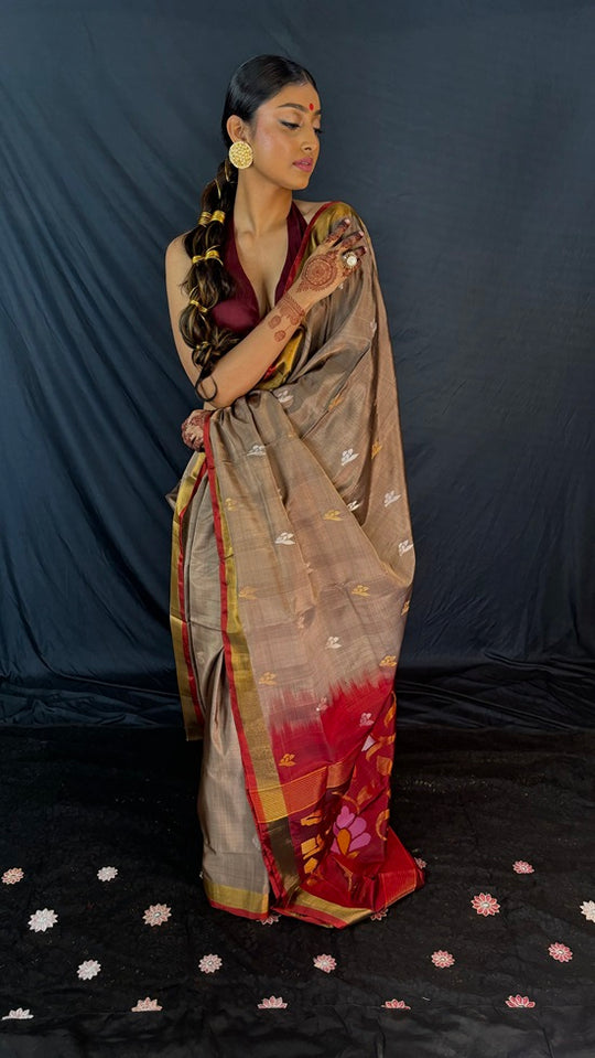 Myra - Handwoven Jamdani Silk Saree