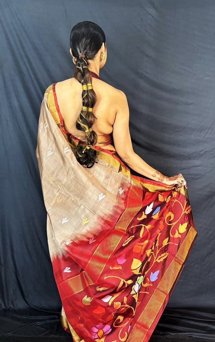 Myra - Handwoven Jamdani Silk Saree