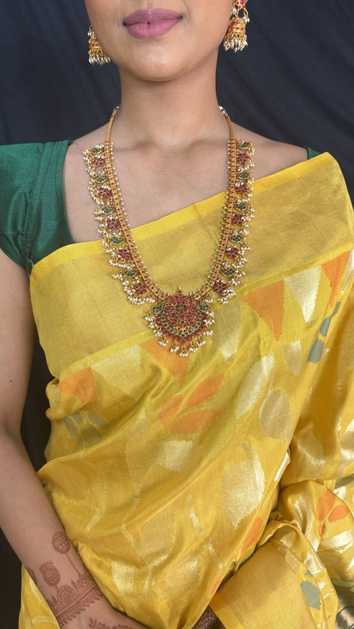 EkaParnika - PRE ORDER Yellow Handwoven Jamdani Silk Saree
