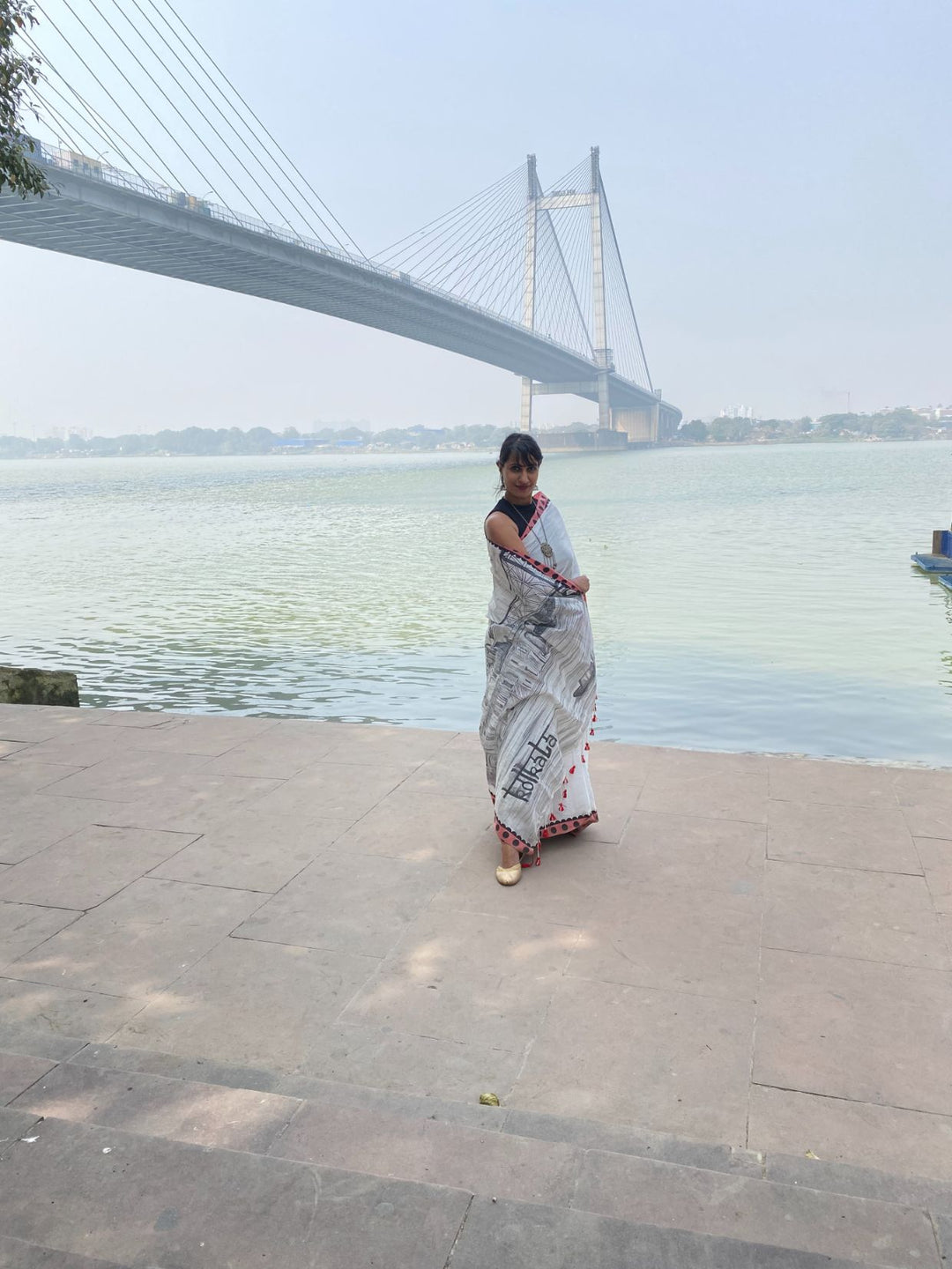 My City, My Saree - KOLKATA :Designer Hand Painted Cotton Saree