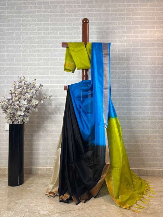 Sky Is Not The Limit - Handwoven Uppada Multicolour Silk Saree