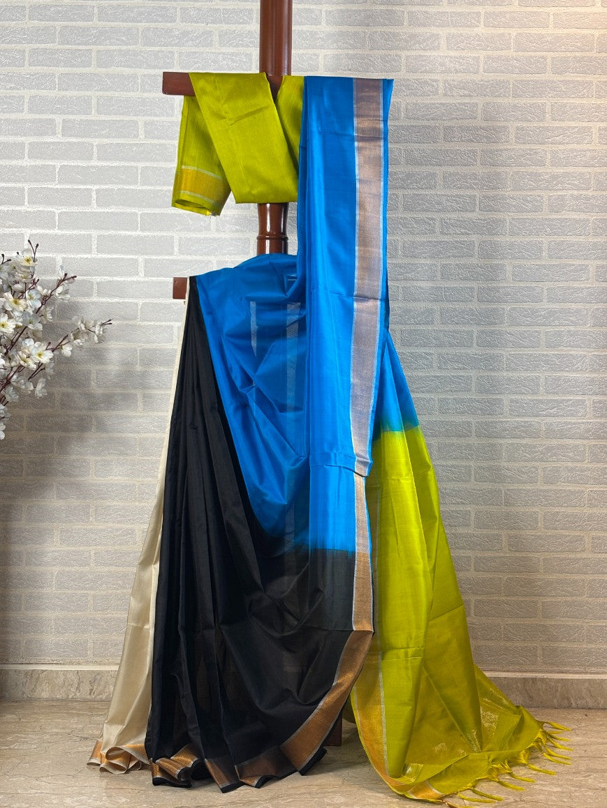 Sky Is Not The Limit - Handwoven Uppada Multicolour Silk Saree
