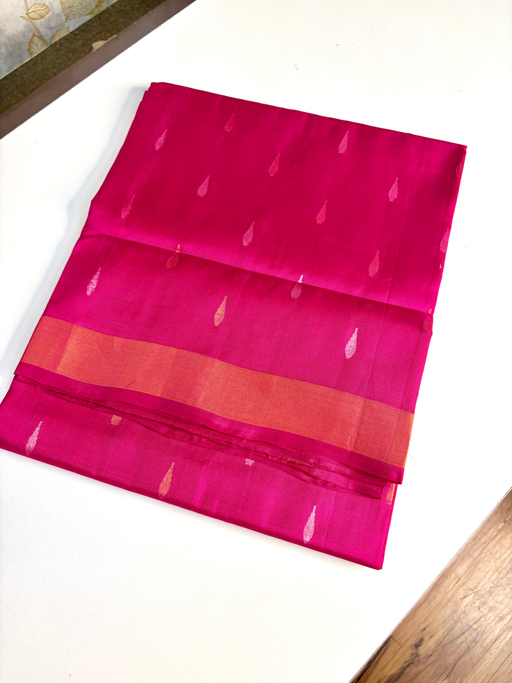 Dhvani - Rani Pink Uppada Jamdani Silk Saree