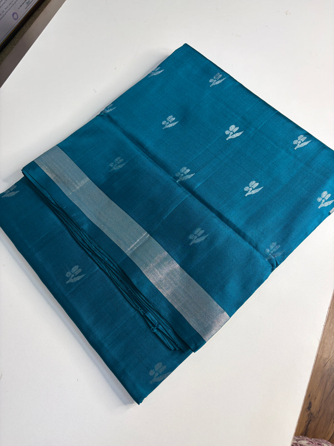 That Teal Beauty- Handloom uppada jamdani Silk Saree