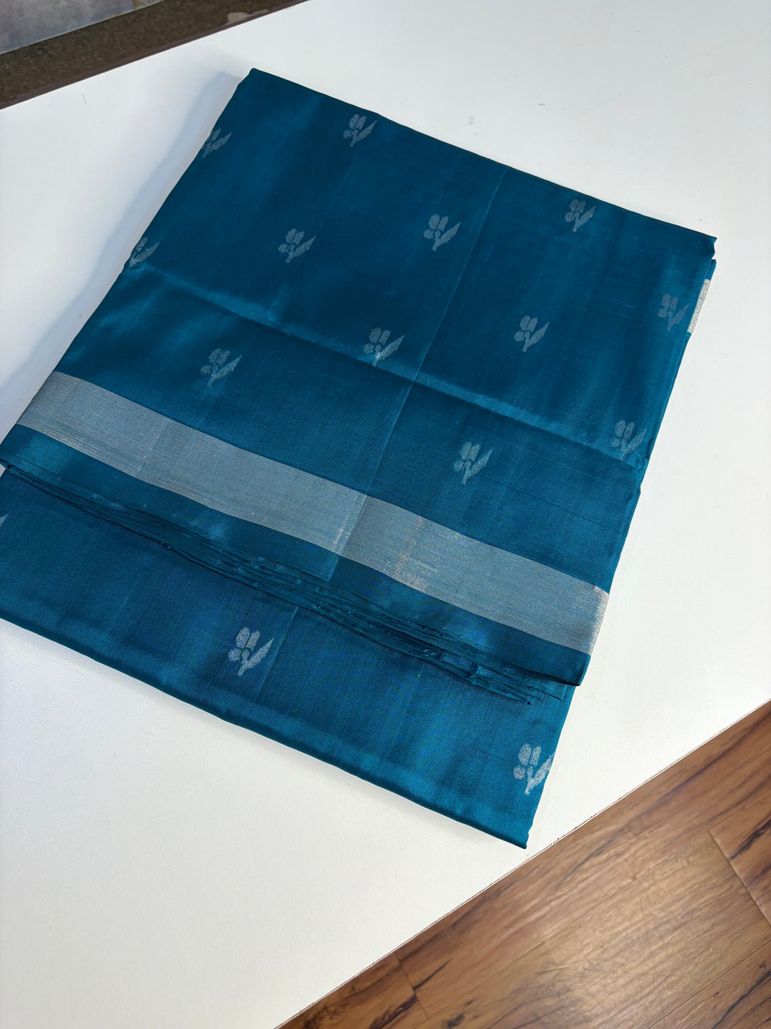 That Teal Beauty- Handloom uppada jamdani Silk Saree