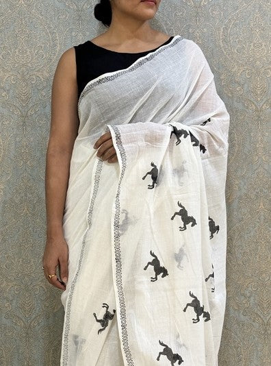 KalaGhoda -Hand Block Print Designer Cotton Saree