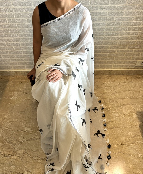 KalaGhoda -Hand Block Print Designer Cotton Saree