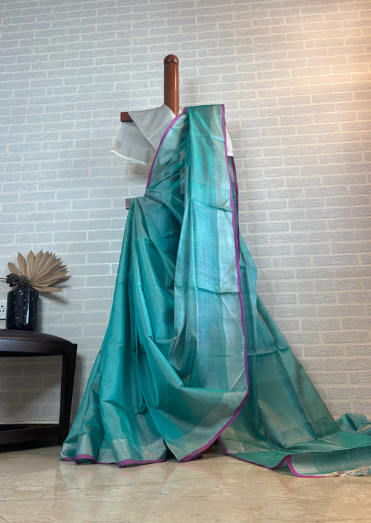 Green Zari Hues- Handwoven Uppada Tissue Saree