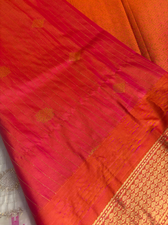 One Saree One Story - Cream & Pink Gadwal Saree