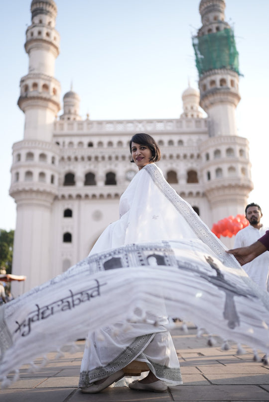 My City, My Saree - HYDERABAD :Designer Hand Painted Cotton Saree