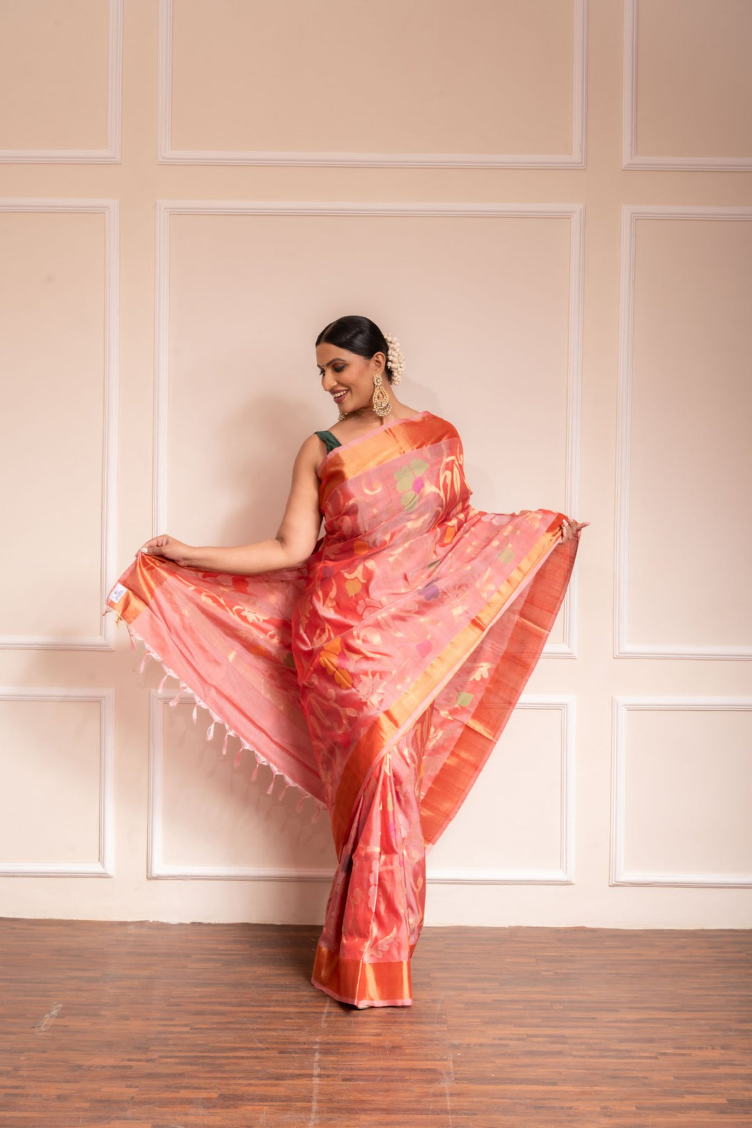 Amruta - Royal Handwoven Uppada Jamdani Silk