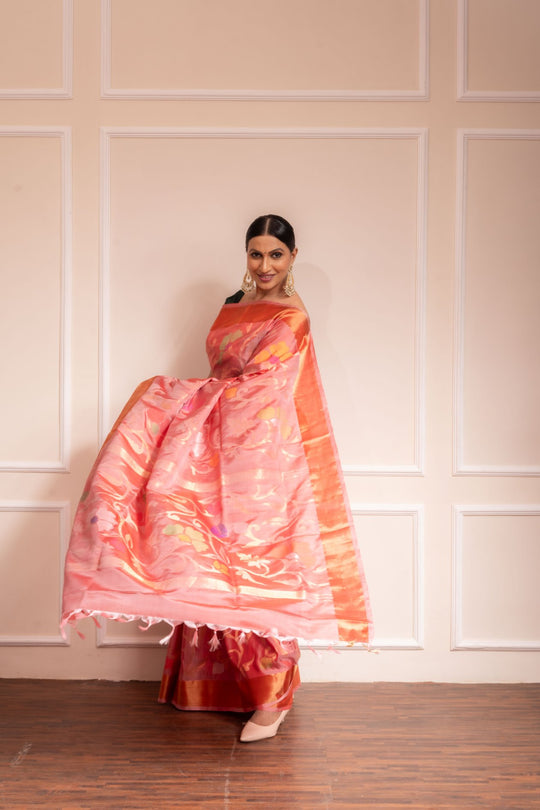 Amruta - Royal Handwoven Uppada Jamdani Silk