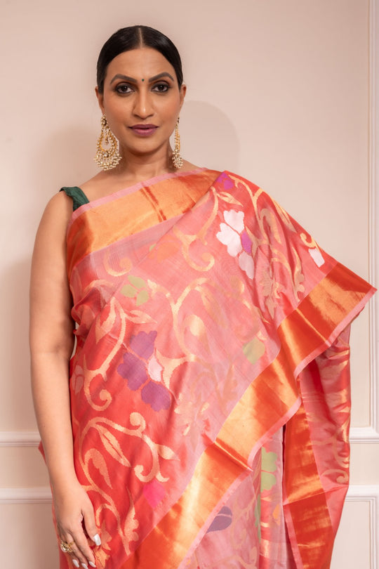 Amruta - Royal Handwoven Uppada Jamdani Silk