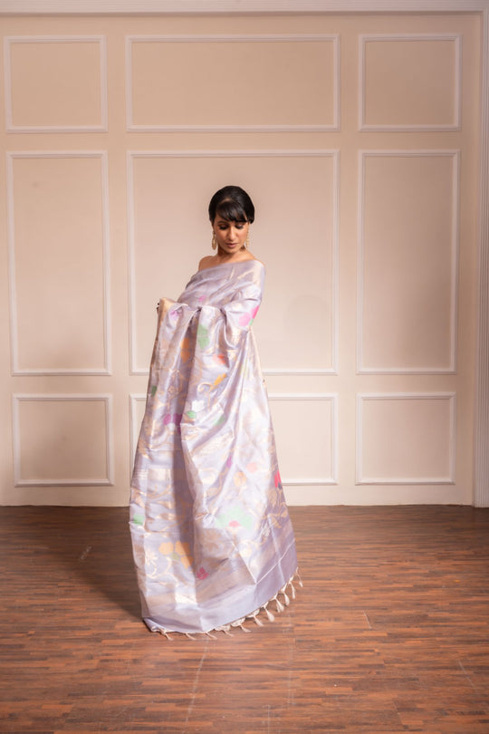 Tara - Royal Handwoven Uppada Jamdani Silk Saree