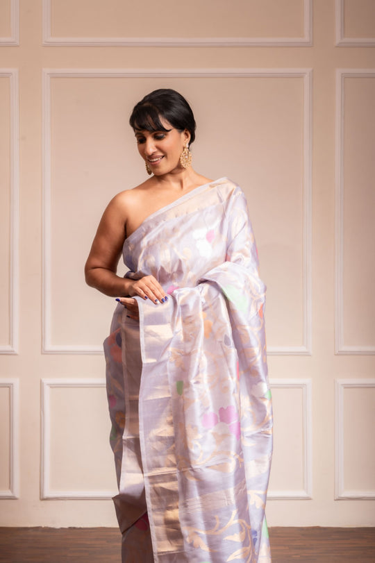 Tara - Royal Handwoven Uppada Jamdani Silk Saree