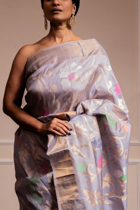 Tara - Royal Handwoven Uppada Jamdani Silk Saree