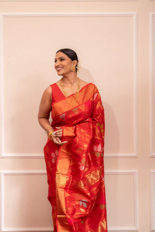 Devi - Royal Handwoven Uppada Jamdani Silk Saree