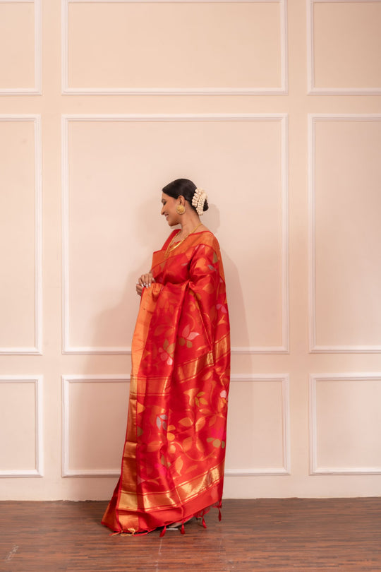 Devi - Royal Handwoven Uppada Jamdani Silk Saree