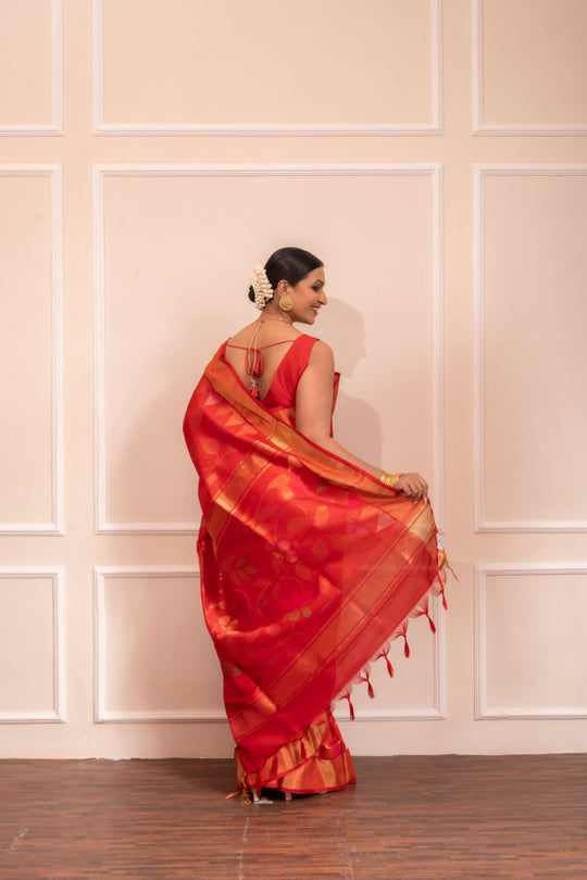 Devi - Royal Handwoven Uppada Jamdani Silk Saree